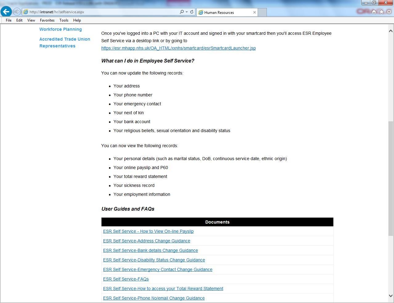 S/Service and Payslip Homepage
